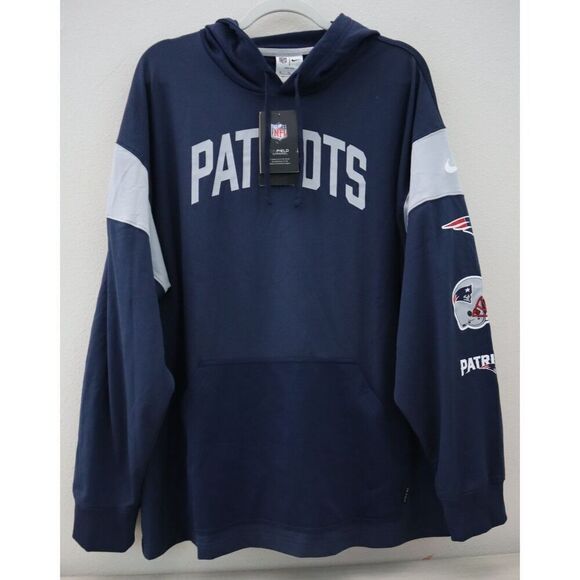 Nike NS53-447M Men Sz XL Navy On-Field Apparel New England Patriots Hoodie - Picture 1 of 12
